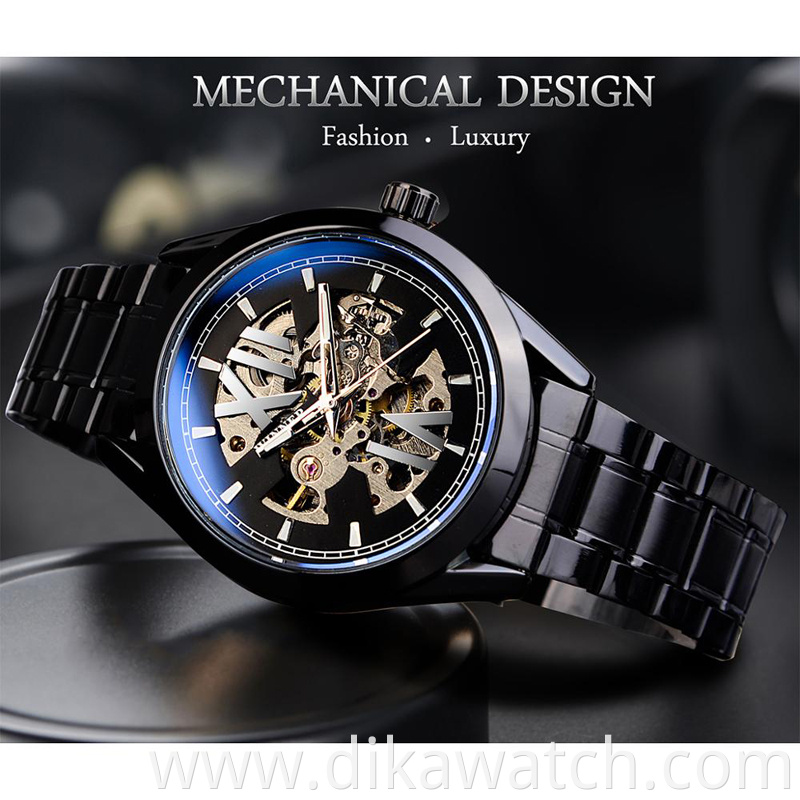 New winner mechanical watch fashion hollow waterproof watches automatic men relogio masculino GMT1192